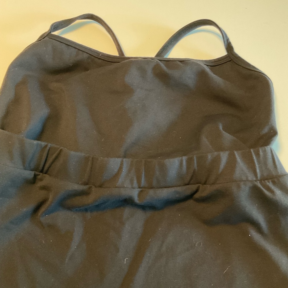 Workout Top, Black, High Princess Waist Line, Heavy Snug Fit, Strapy Back, Sz M - Picture 3 of 10